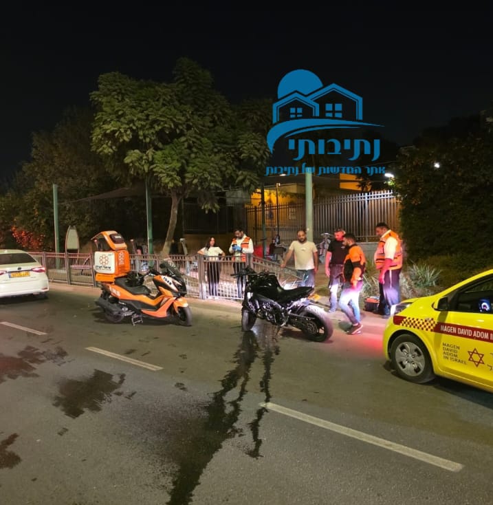 תאונת דרכים ברחוב אחת העשה הנקודות– רוכב אופנוע פונה במצב קל