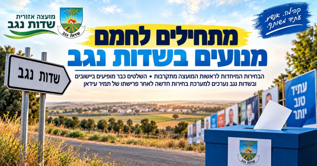 המרוץ לראשות שדות נגב יוצא לדרך -שדות נגב בוחרת מחדש