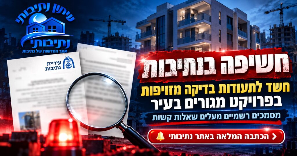 חשיפה בנתיבות: חשד לתעודות בדיקה מזויפות בפרויקט מגורים – תעודת גמר כבר הונפקה