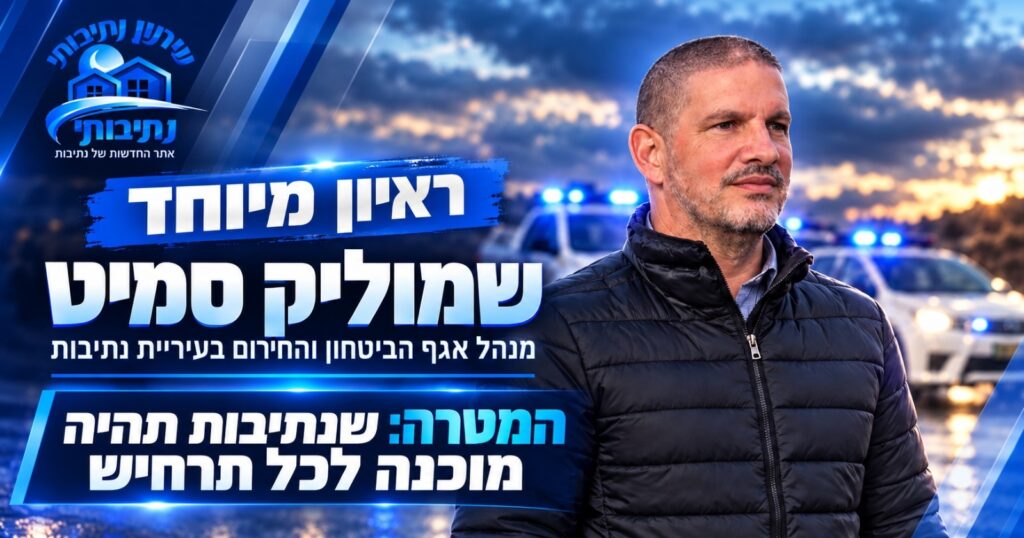 מנהל אגף הביטחון החדש בנתיבות, שמואל סמיט: "הלקחים מ־7 באוקטובר מלווים אותנו"