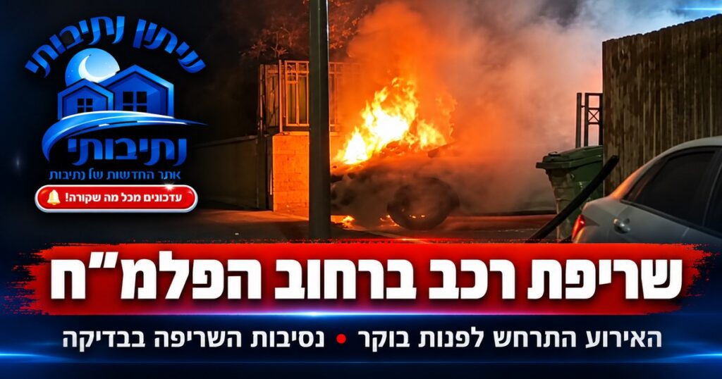 שריפת רכב לפנות בוקר ברחוב הפלמ״ח בנתיבות: נסיבות האירוע בבדיקה